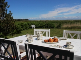 Blick von der Terrasse auf das Wattenmeer