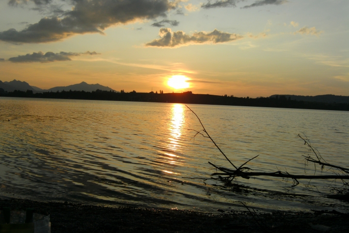 Abendstimmung am Forggensee nur 10 Minuten entfernt