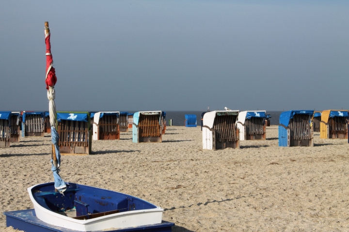 Der Strand von Harlesiel im Winter.