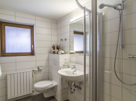 Wohnungsbeispiel: Badezimmer mit Dusche und WC