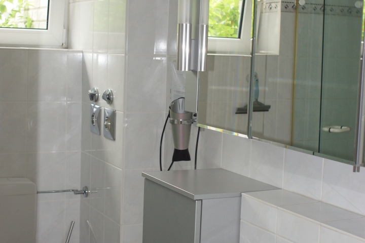 Duschbad mit Spiegelschrank und Badschrank