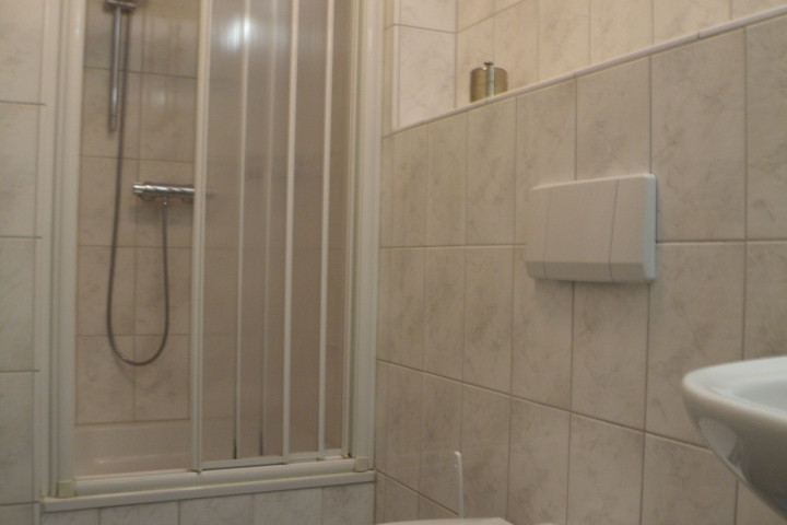 Geräumige Dusche, Handtuchwärmekörper