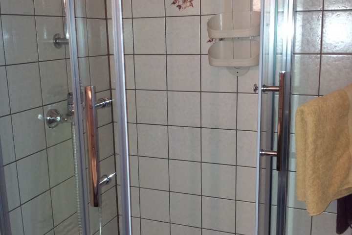 Dusche und WC,Duschgel, Handseife, Kosmetiktücher sowie ein Hotelfön in jedem Zimmer.
