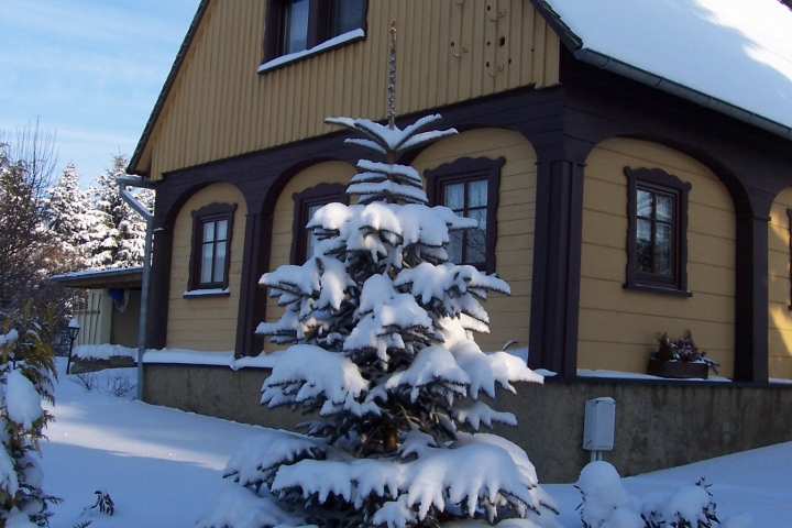 Unser Umgebindehaus im Winter