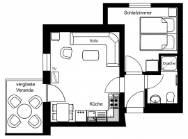 Grundriss der Wohnung 6