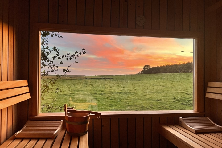 Freie Sicht Nordsee-Gesundheitshaus 1 | Gartensauna mit Panoramablick 