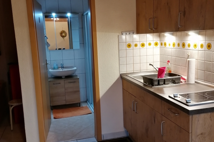Singleküche im Appartement und DU/WC -