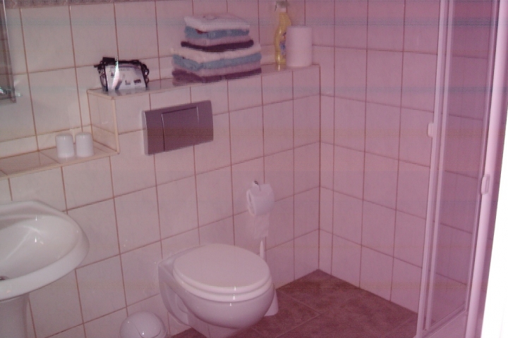 Bad mit Dusche und WC