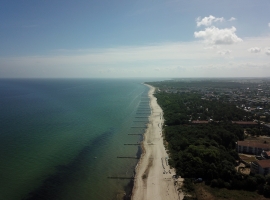 Unser Hausstrand Richtung Osten