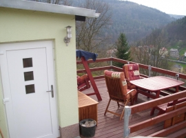 Terrasse mit Blick zum Rauenstein, Lilienstein, Festung Königstein uws.