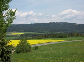 Ausblick vom Balkon auf den Waldstein.