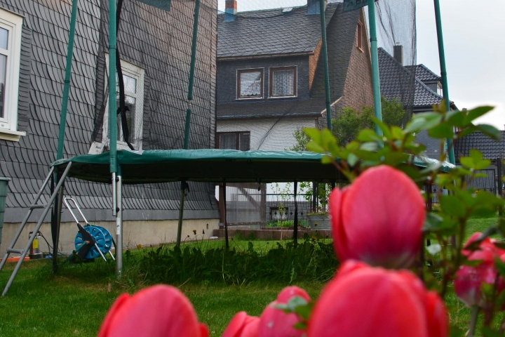 Trampolin im Garten