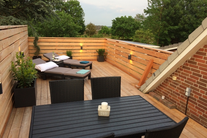 Ferienwohnung in Almdorf an der Nordsee | Dachterrasse