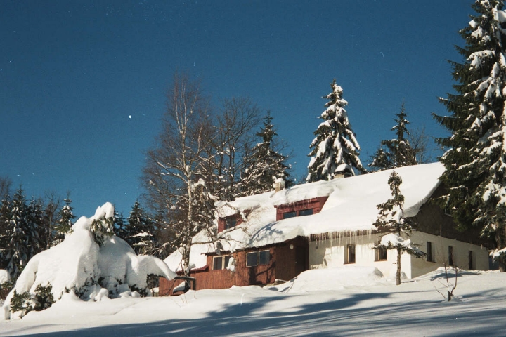 Winteransicht mit Garten