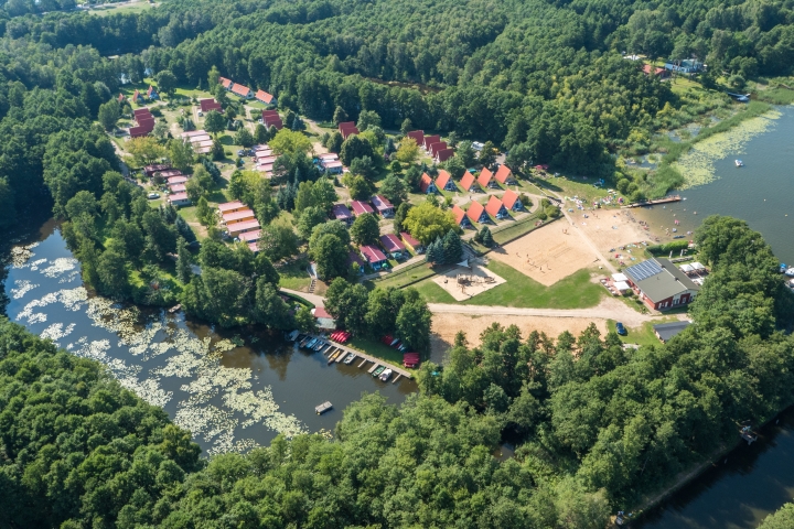 Ferienhäuser auf Ferieninsel Tietzowsee | Luftbild Ferieninsel Tietzowsee