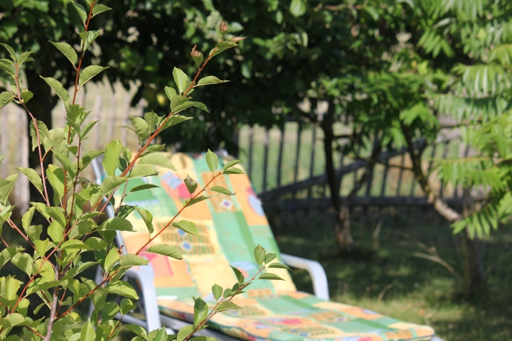 Sonnenliege im Garten