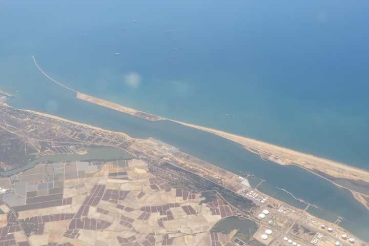 Wattenmeergebiet mit Salinen vom Flugzeug aus