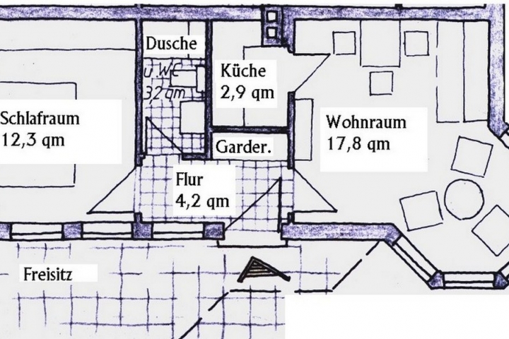Grundriss der Ferienwohnung Haus Dorothee