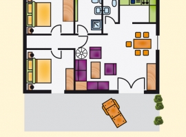 Grundriss Ferienhaus Typ III mit 80 qm