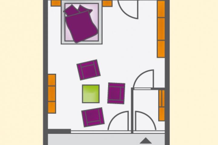 Grundriss Ferienappartement mit 50 qm