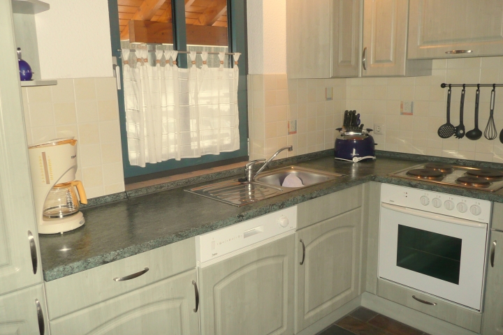 Komfortable Küche mit Geschirrspüler und Backofen