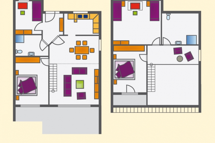 Grundriss Ferienappartement mit 130 qm