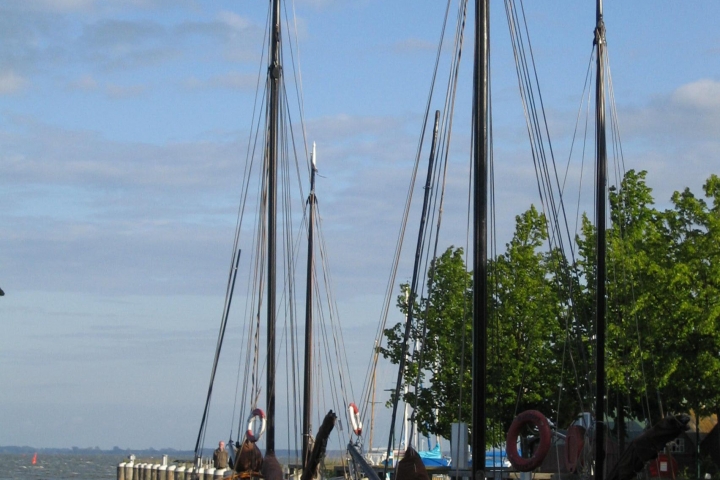 Zeesboote im Althäger Hafen, mit Fahrrad am Bodden ca. 10 Minuten...ein Fischlokal der Extraklasse