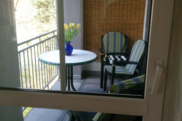 Balkon mit Blick zum Stadtpark