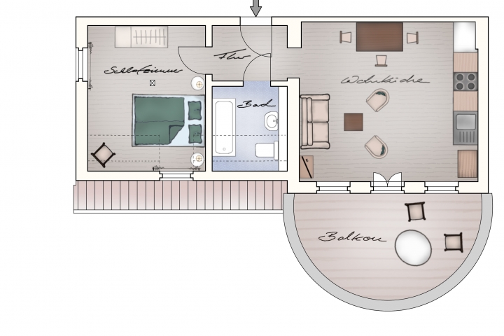 Grundriss Wohnung 7
