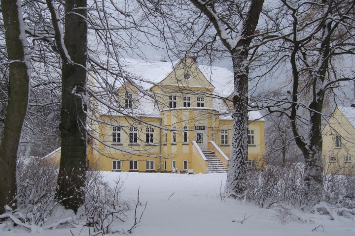 Gut Grubnow Ferienhaus im Winter