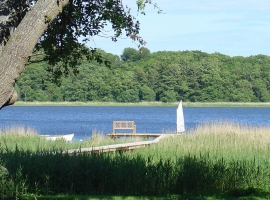 Bootssteg mit Blick auf das Wasser