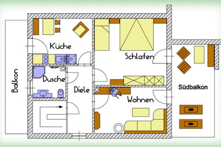 Ferienwohnungen Frühholz | Grundriss der Ferienwohnung