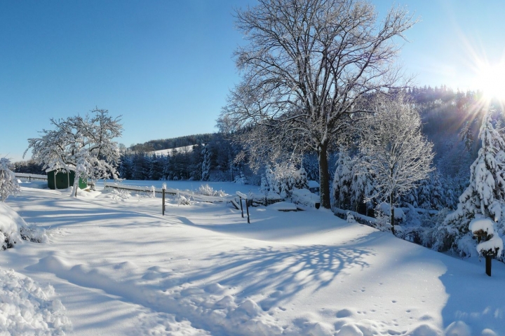 Blick von den Fe- Wohnungen auf die Winterlandschaft