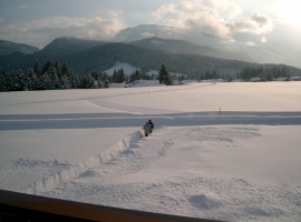 Loipe und Winterwanderweg direkt am Haus