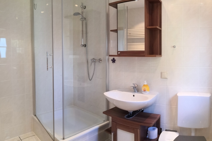 Bad mit Dusche und WC