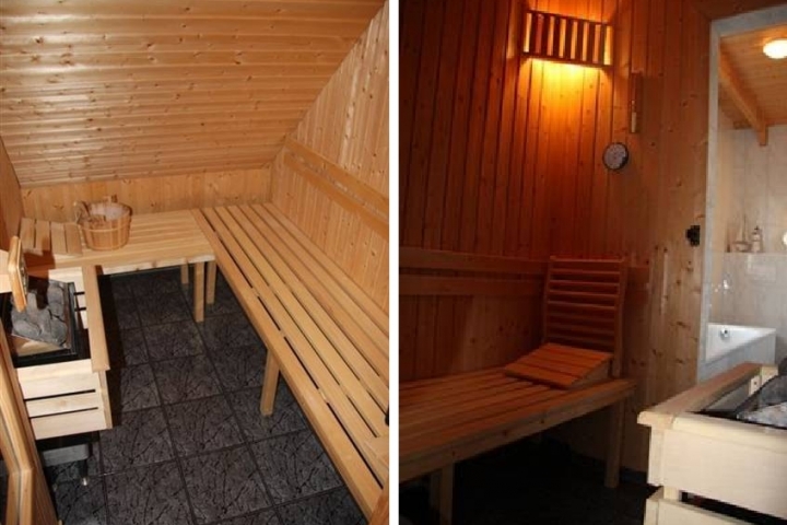 Sauna im Bad oben