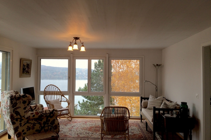 Wohnzimmer mit Sicht auf den Untersee
Living room with view of Lake Constance