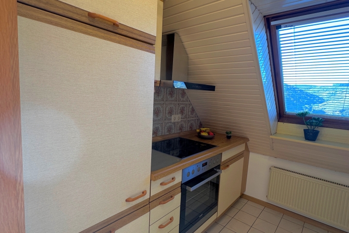 Küche mit Cerankochfeld der FEWO Traumblick NR12