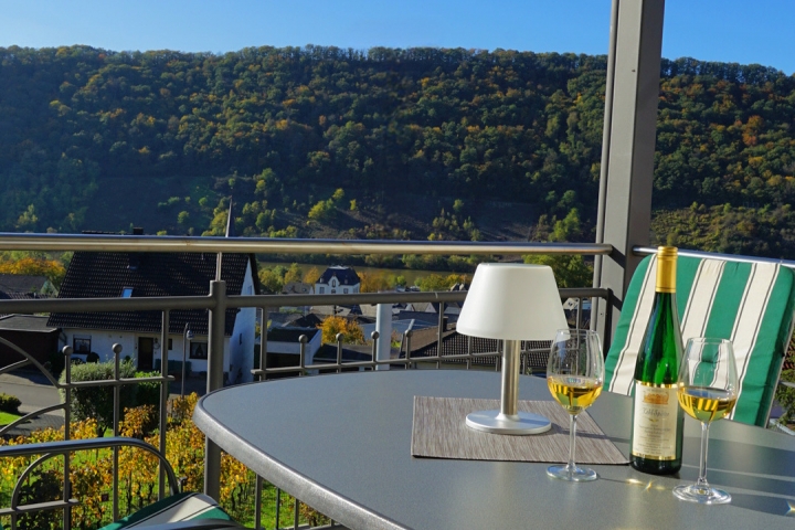 Balkon mit herrlichem Blick ins Moseltal der FEWO Moselpanorama NR 7
