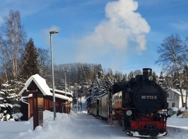 Eine Fahrt mit der Fichtelbergbahn von Neudorf nach Oberwiesenthal - immer wieder schön.