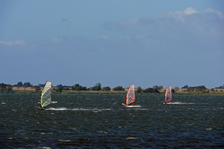 Wieker Bodden mit Sicht nach Kuhle, Dranske und Hiddensee