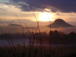 Blick zum Lilienstein und Festung Königstein