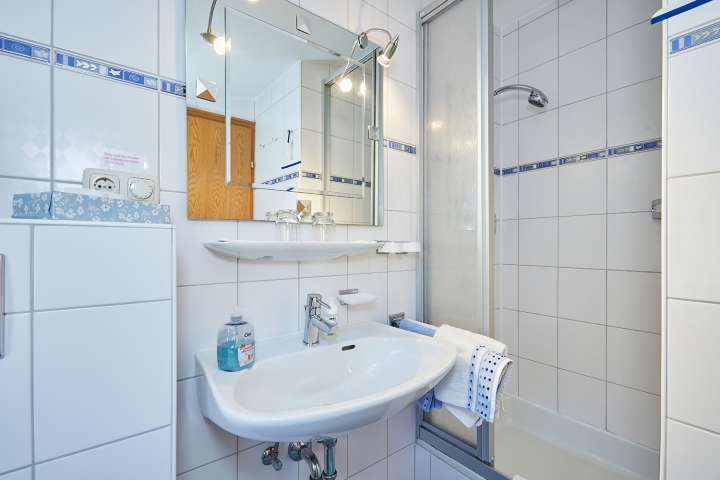 Badezimmer mit Dusche und WC