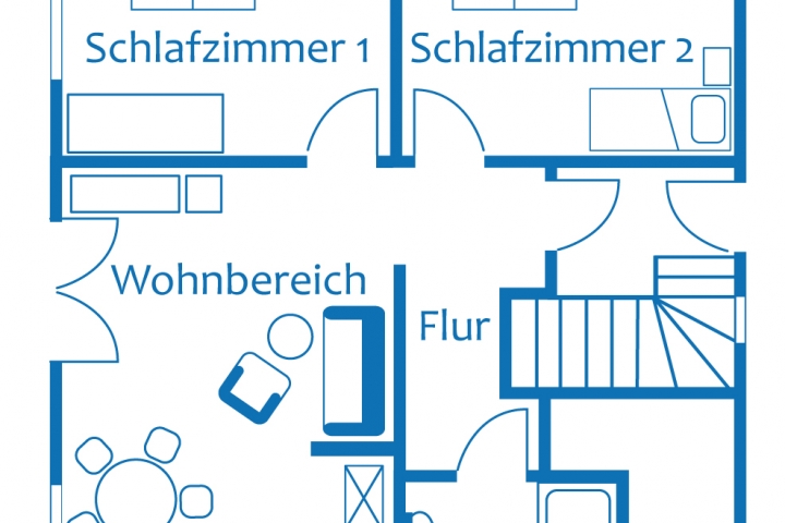 Grundriss der Ferienwohnung im EG