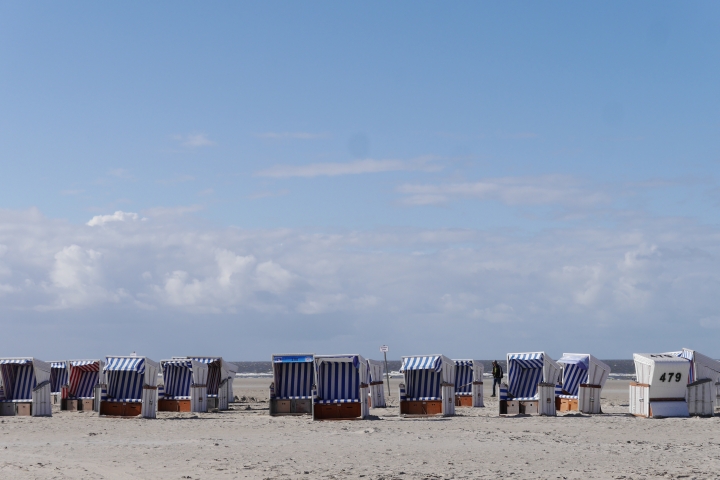 Strandkörbe am Nordseestrand von St. Peter-Ording