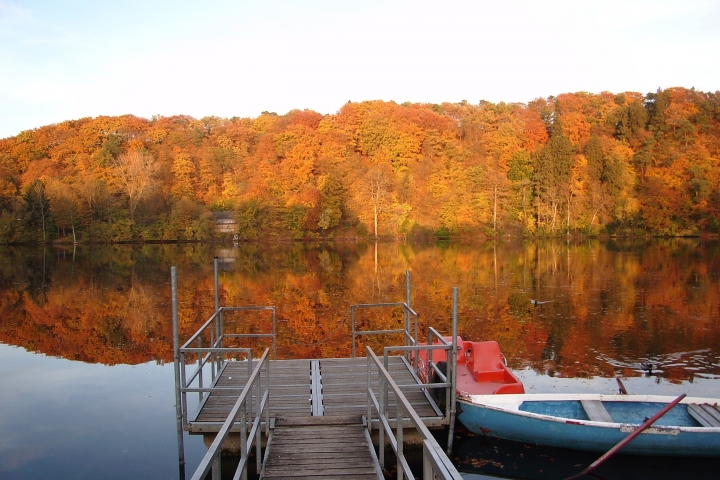Eifel Urlaub, Ulmen, Herbst am Ulmener Maar