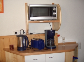 Mikrowelle, Toaster, Wasserkocher, Filterkaffeemaschine