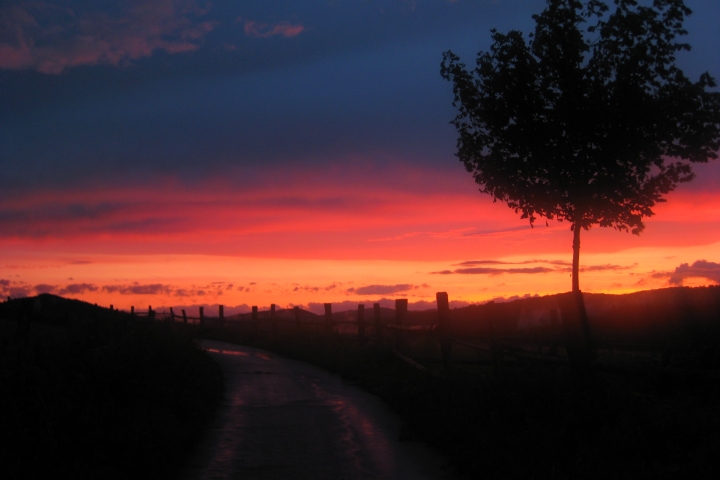 Abenstimmung im Frühling/Herbst unweit des Hauses