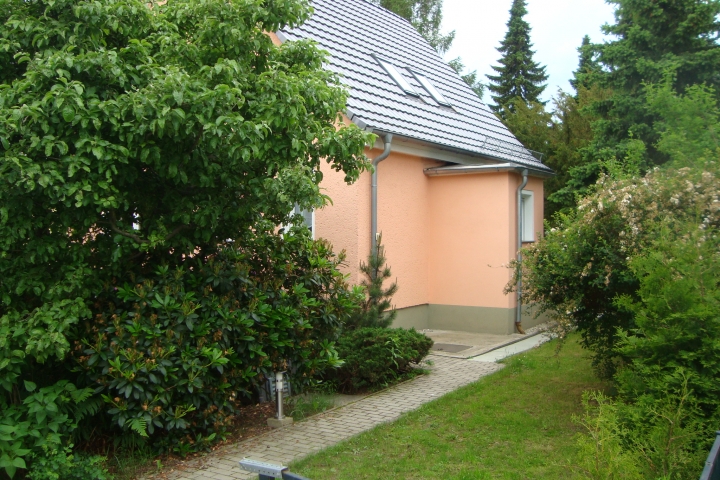 Garten vom Stellplatz Auto zum Eingang