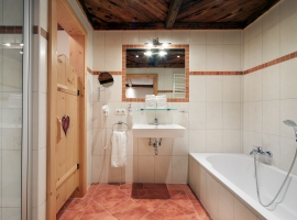 Badezimmer mit Dusche/Badewanne/WC getrennt/Fön/Kosmetikspiegel